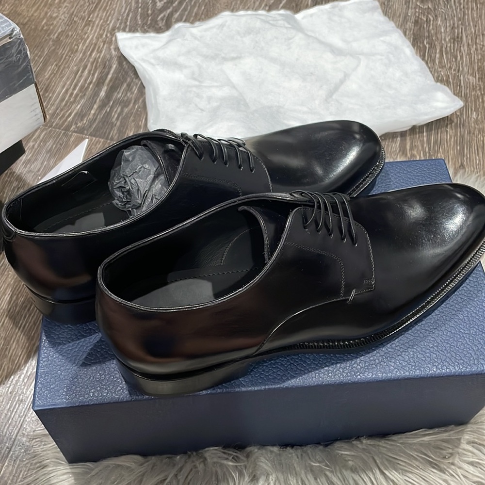 DIOR DERBY PATINA CALF BLACK SHOES - Picture 2 of 11